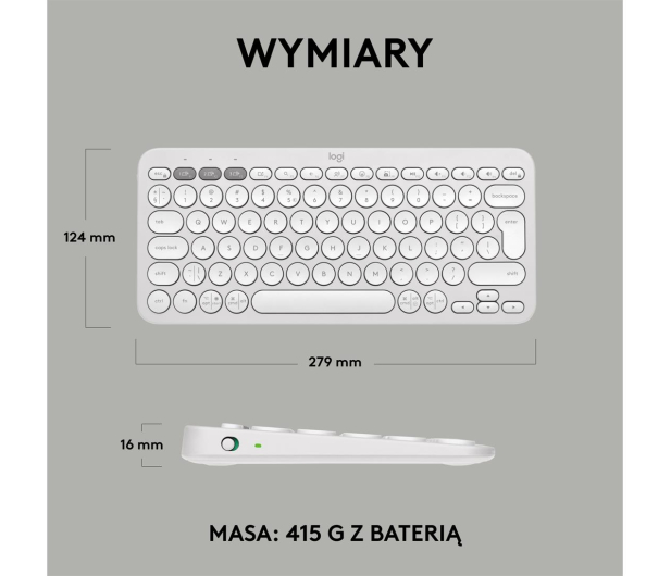Logitech K380s Pebble Keys 2 biały - 1172751 - zdjęcie 13